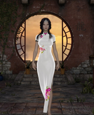 落日与旗袍，慢慢中国风_DAZ3D下载站