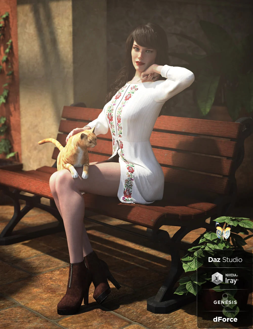 dForce Spring Breeze Outfit for Genesis 8女