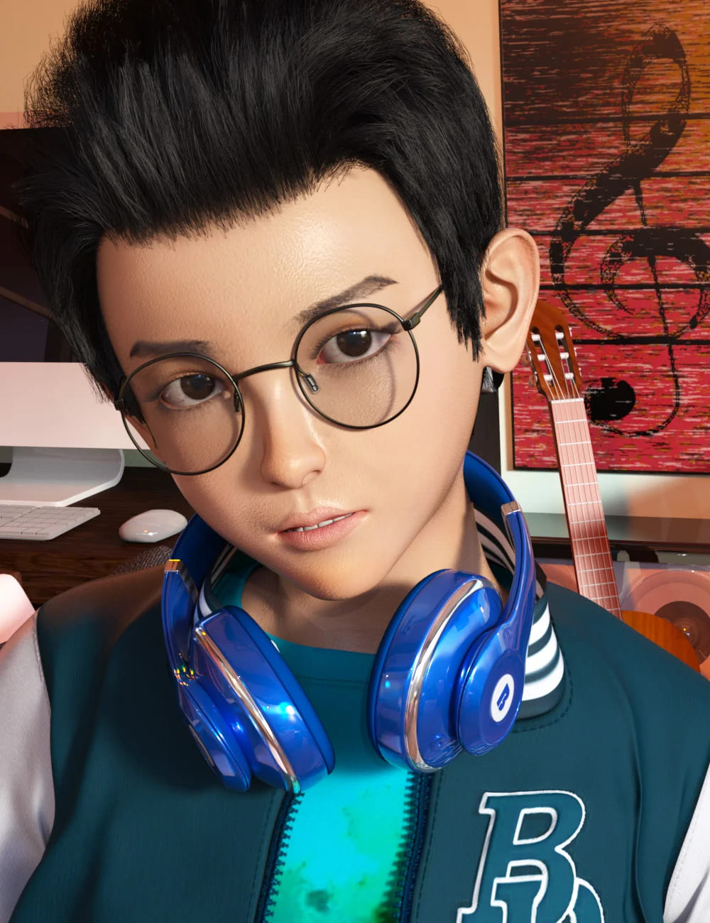 亲族性格和dForce亲族头发为创世纪8的男性