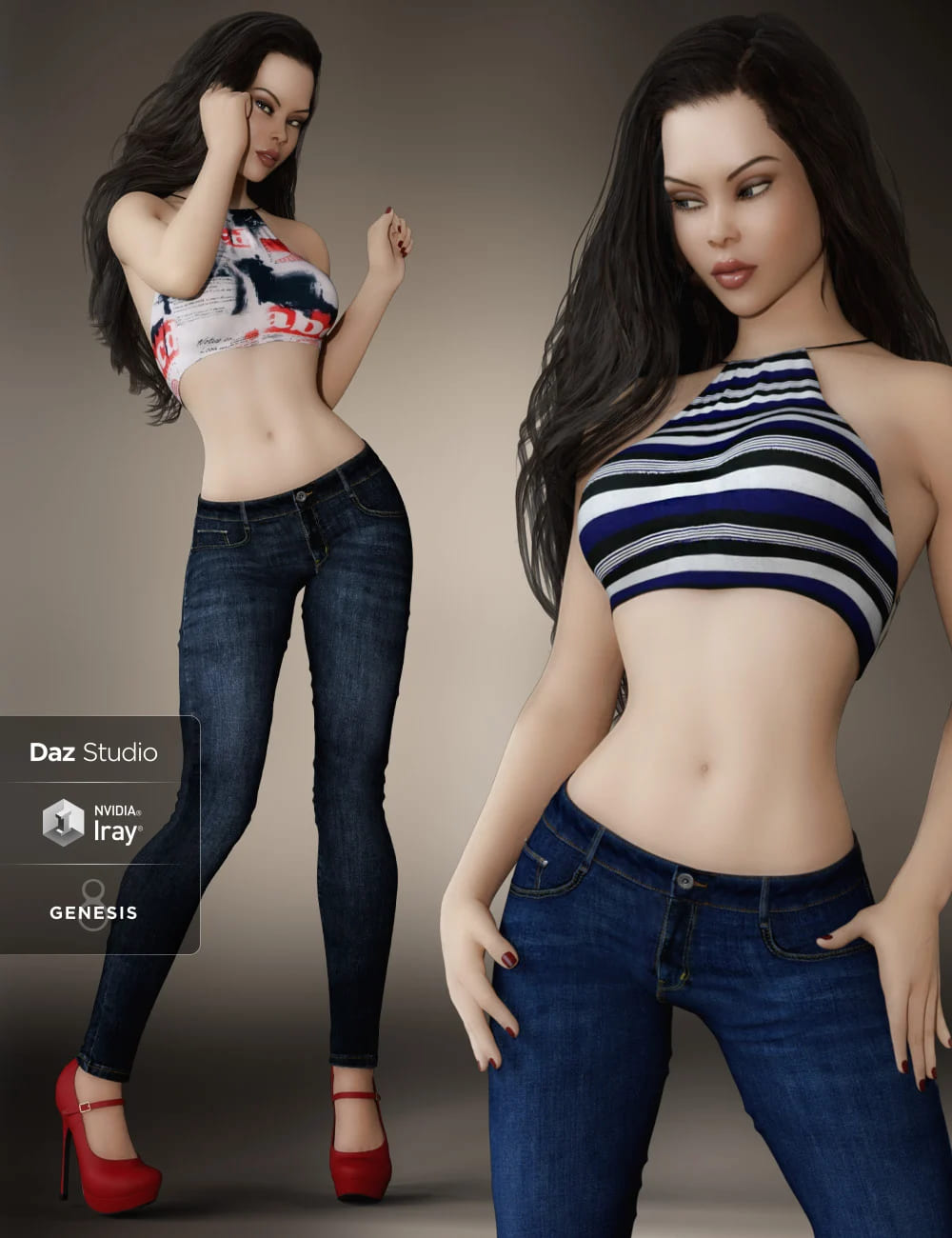 可爱的休闲服装为创世纪8女性