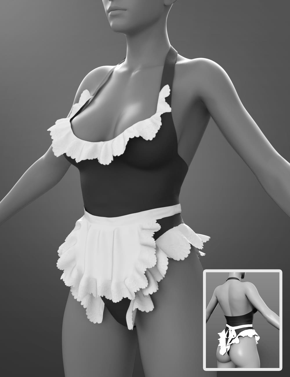 dForce褶边服装G8F - Daz Freebie