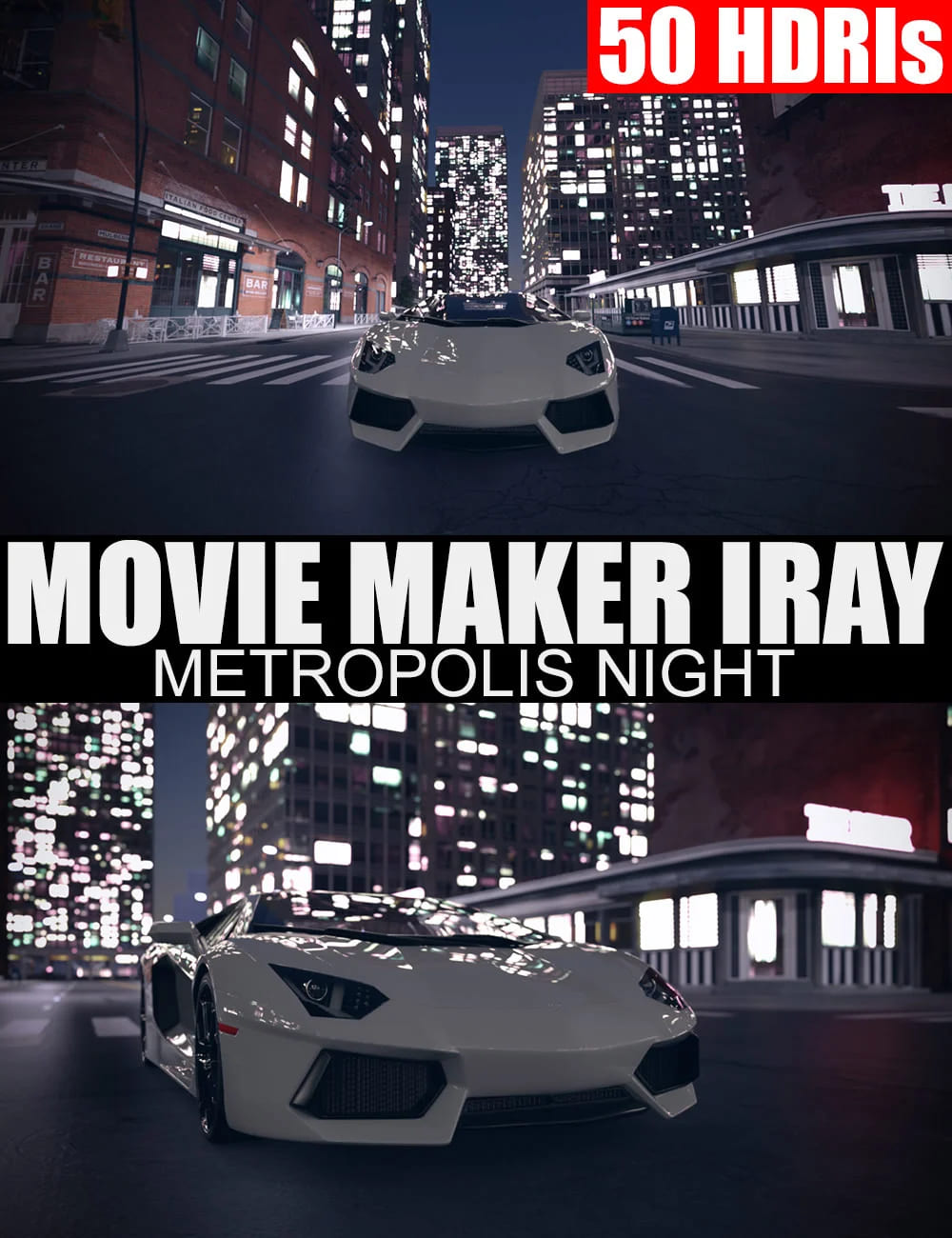 50 HDRIs -电影制作人Iray -大都会之夜