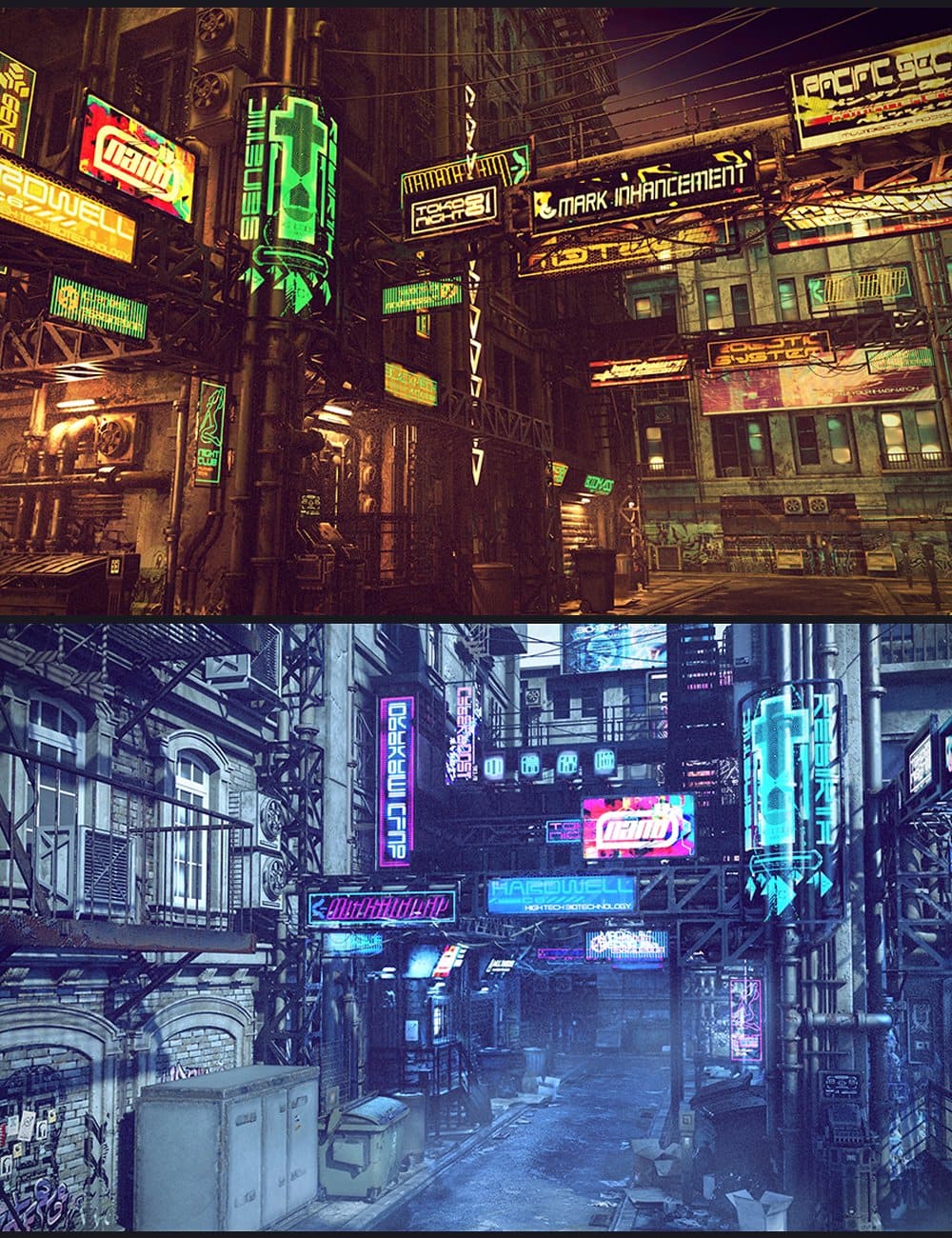 赛博朋克后巷束