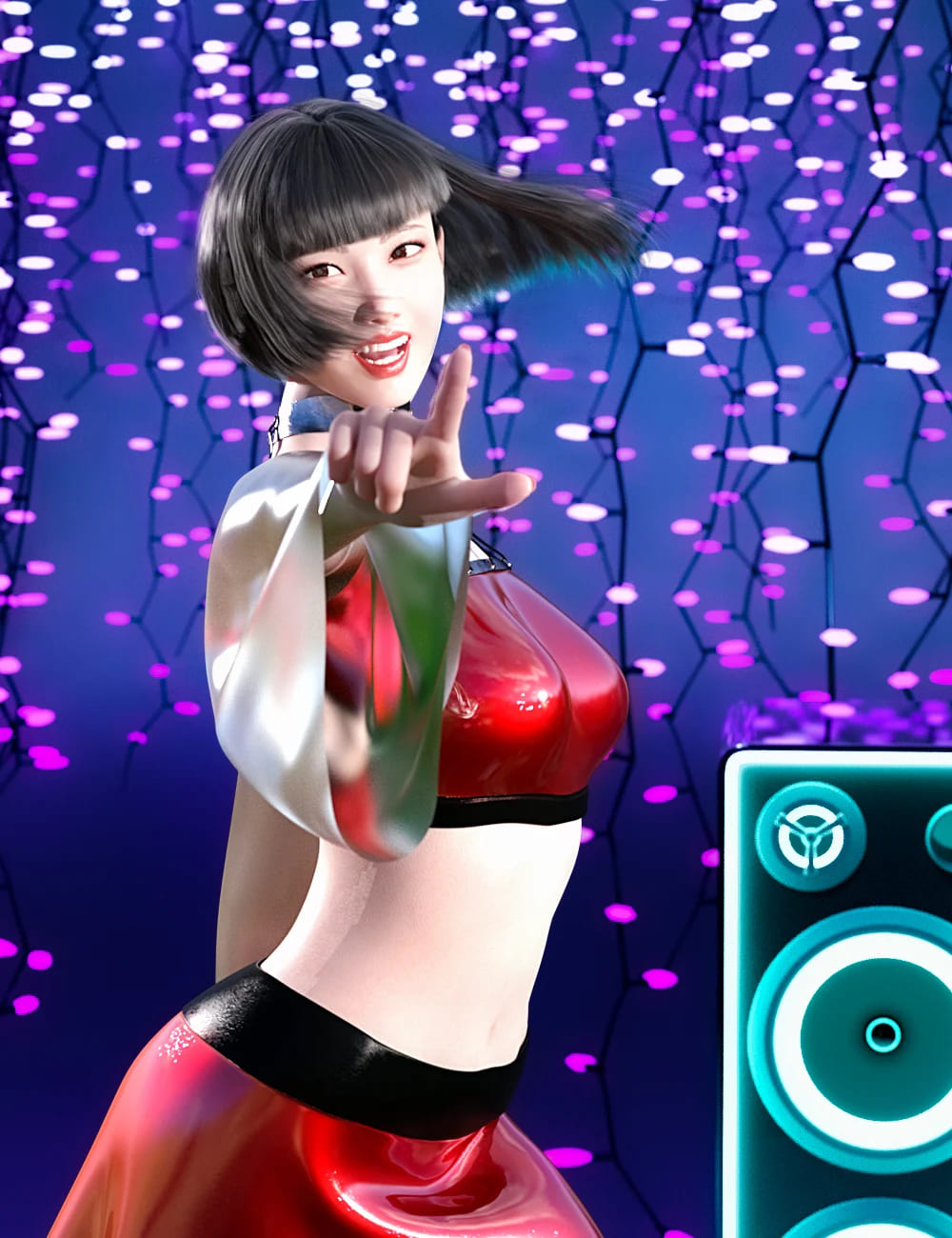 为创世纪8号女性摆K-Dance姿势