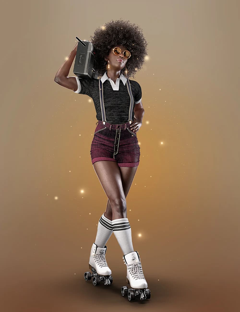 AJC Boogie Roller Girl Outfit和Boombox的创世纪8和8.1女性
