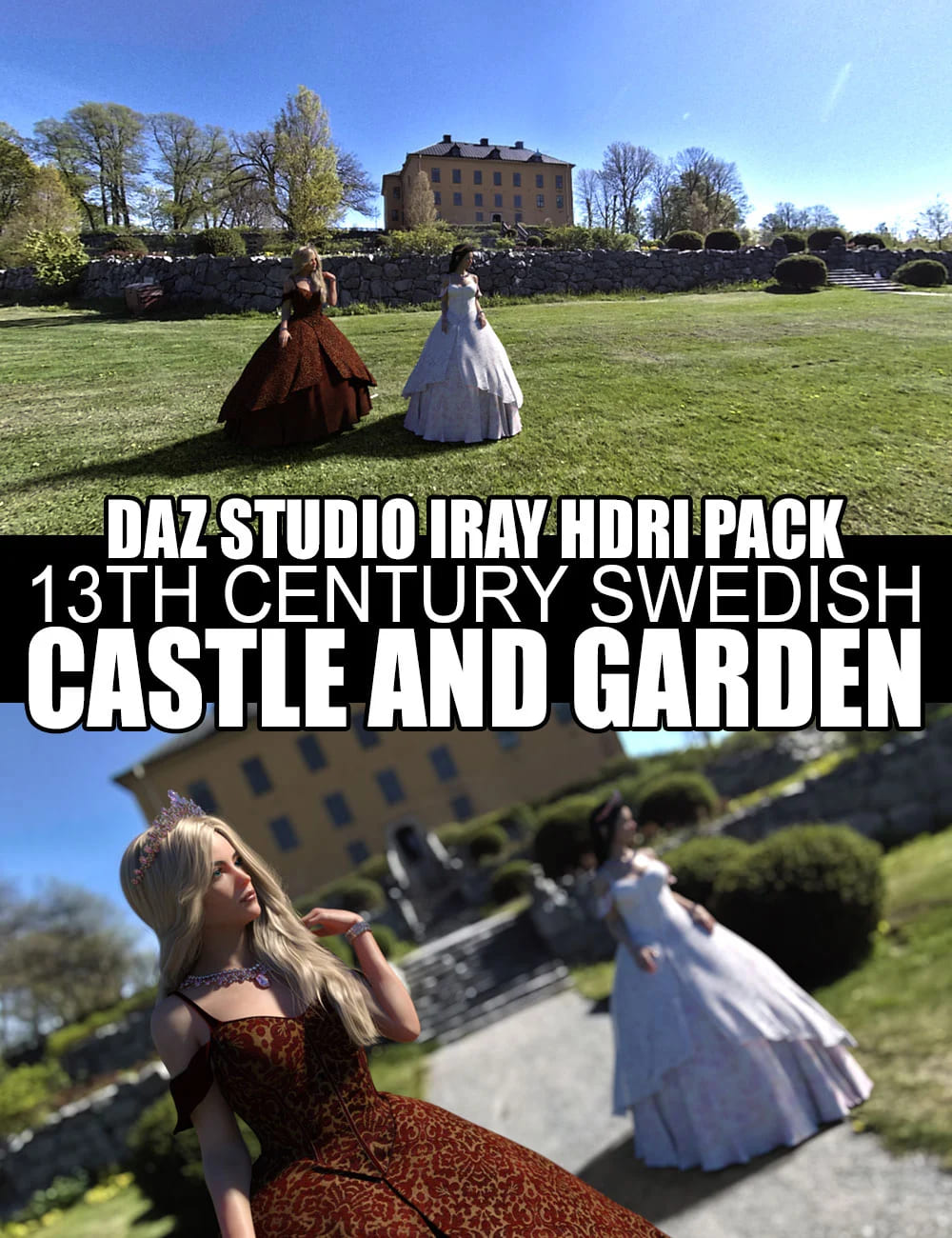 瑞典城堡和花园- DAZ Studio Iray HDRI包