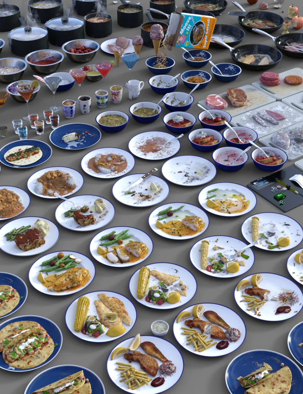 脏盘子，食品和饮料扩张