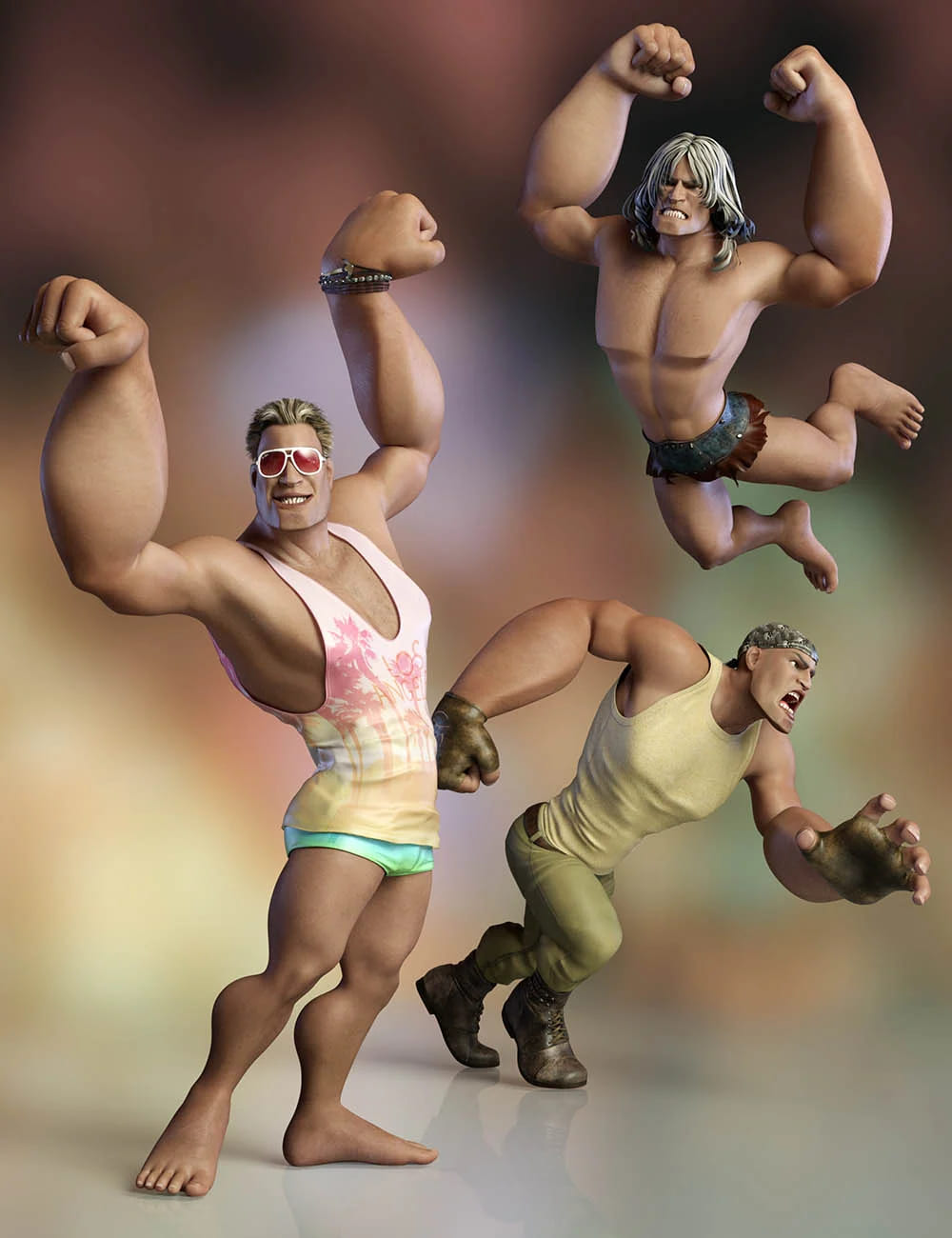 Capsces Tough和Toony为Toon Dwayne摆姿势