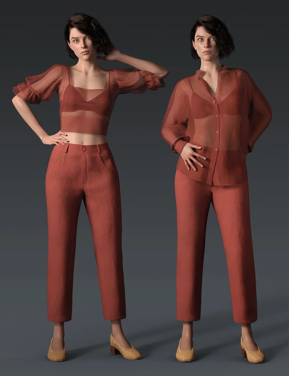 为创世纪8号和8.1号女性设计的dForce Crisp Linen Outfit