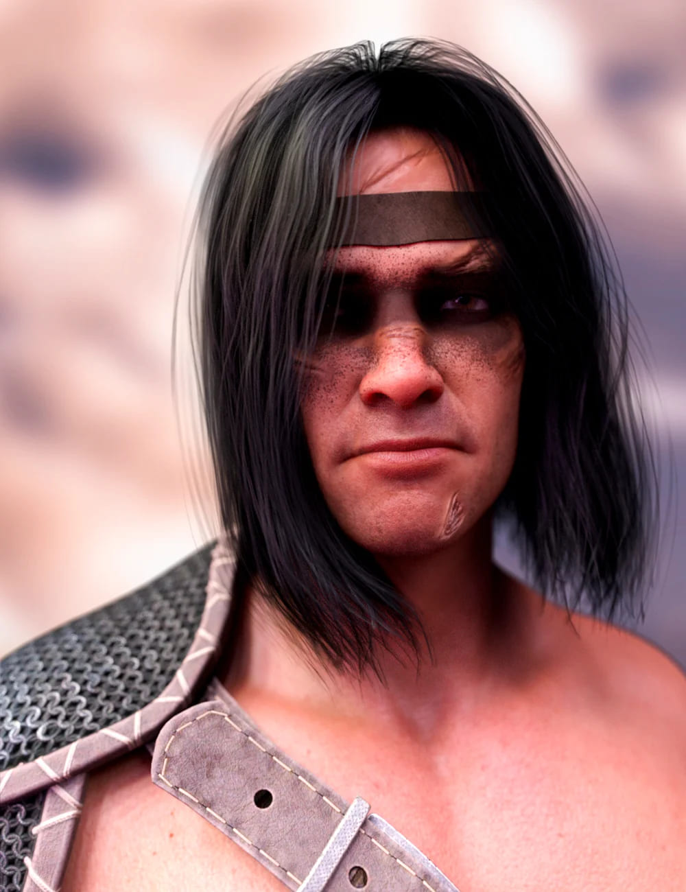 M3D战士的头发，伤疤和化妆工具包创世纪8男性
