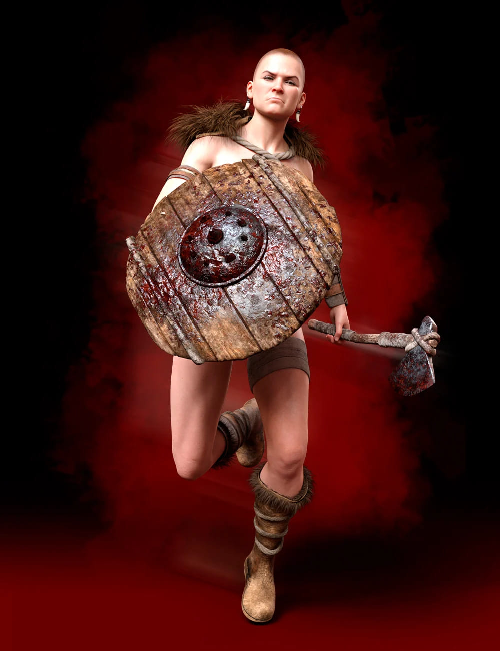 M3DVTO盾牌和巨斧食人魔武器