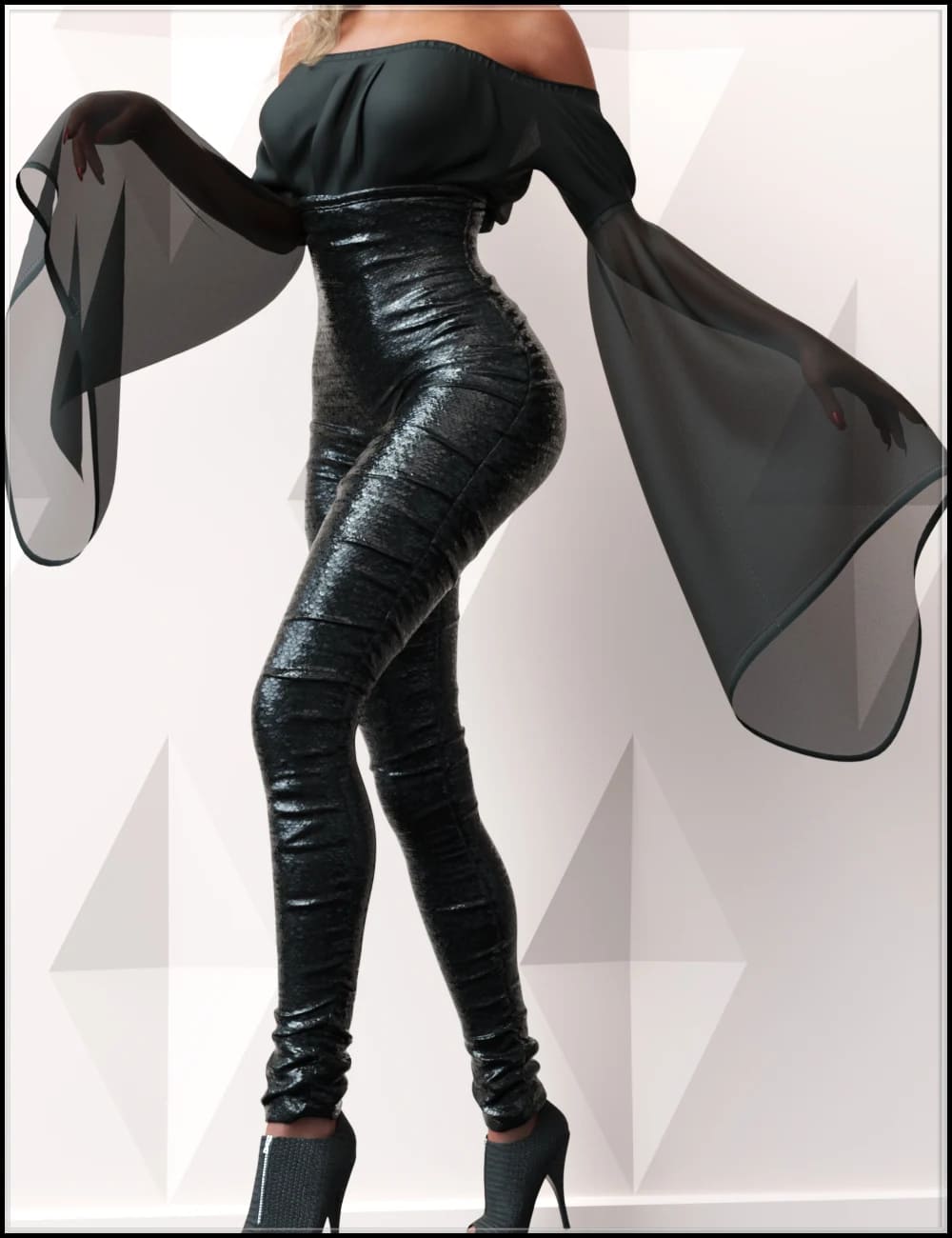 dForce Fancy Pants Outfit Bundle for Genesis 8和8.1女性
