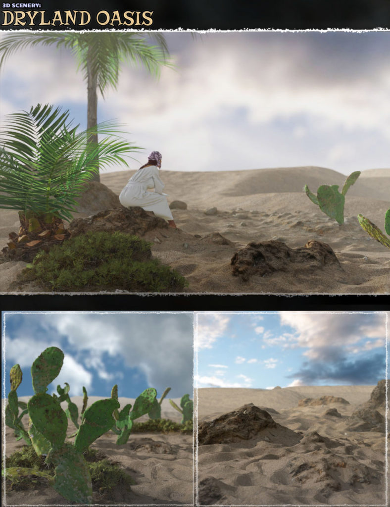 3D风景:旱地绿洲