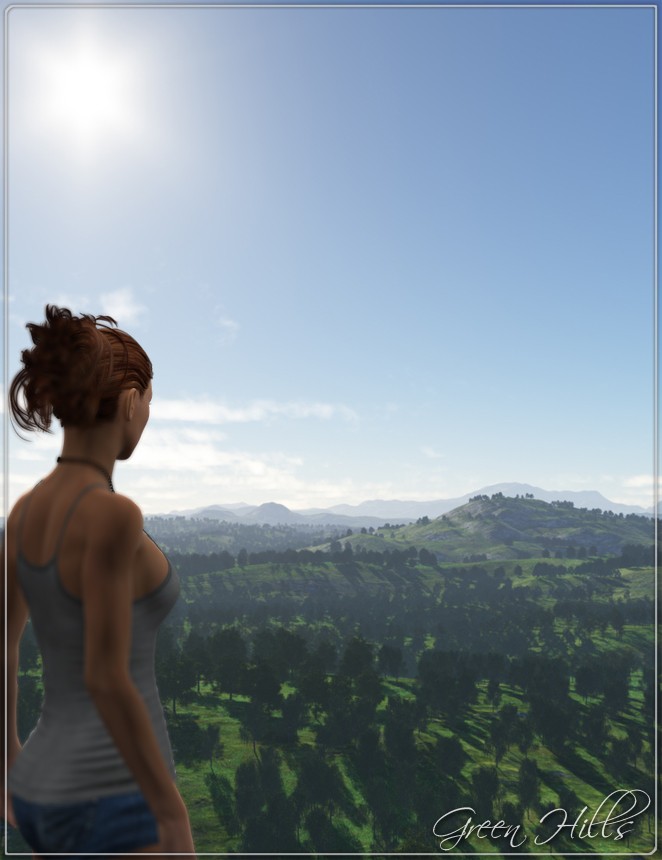 绿山，天空穹顶和HDRI