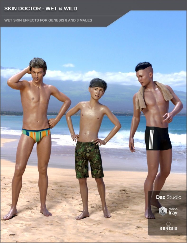 皮肤医生-润肤&Wild for Genesis 3 and 8 Male(s)
