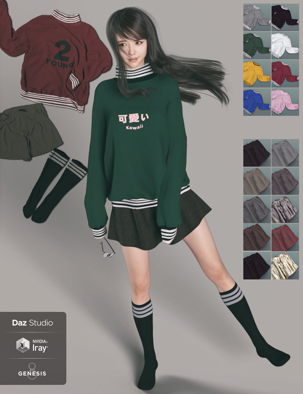 Young Minto and dForce Minto Outfit for Genesis 8 Female(s)