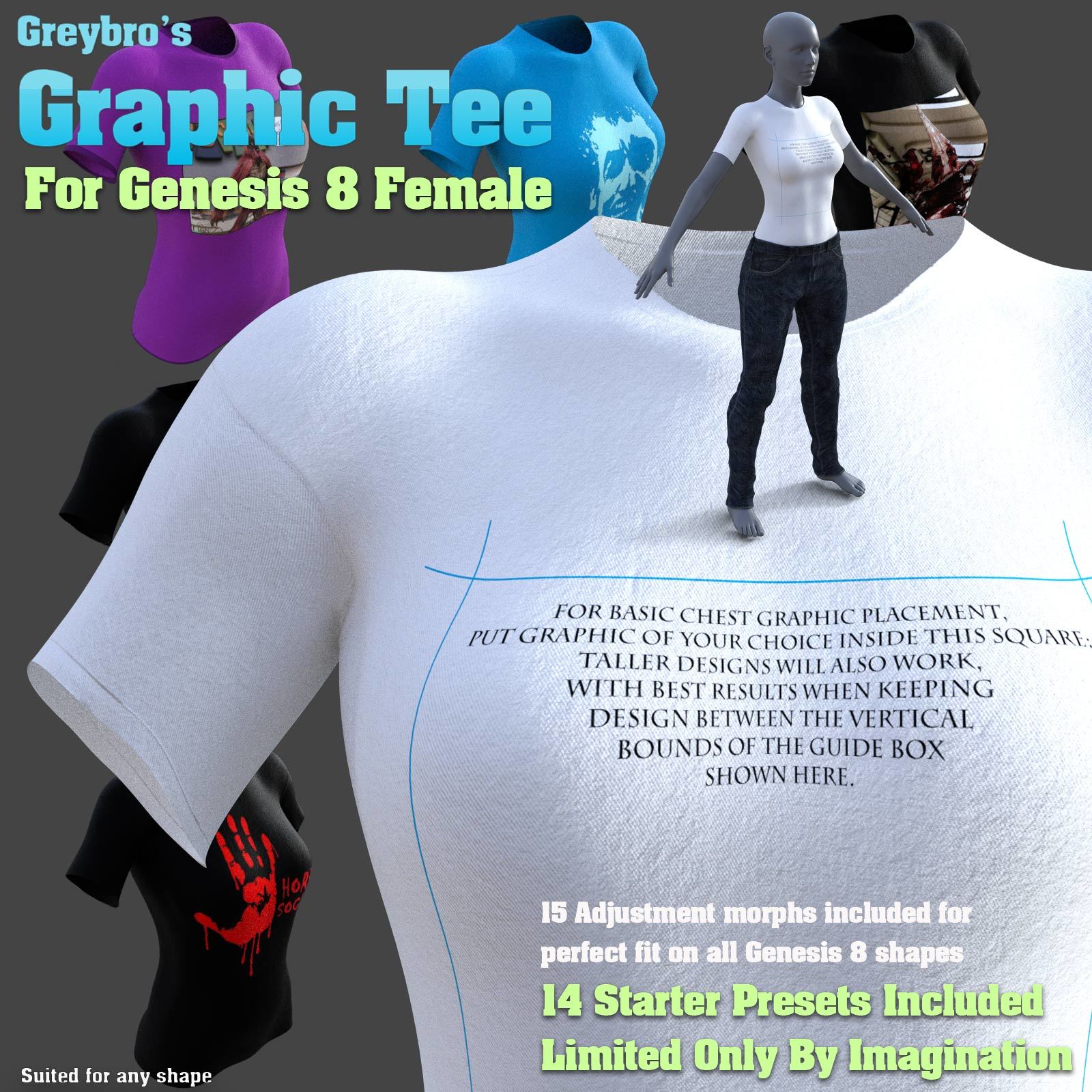 Greybro为创世纪8女设计的图案t恤
