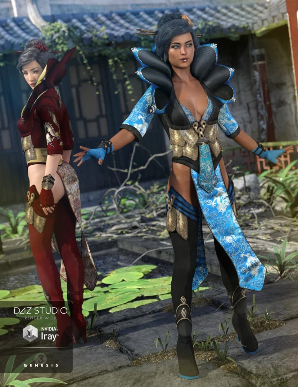 荷花少女服装纹理