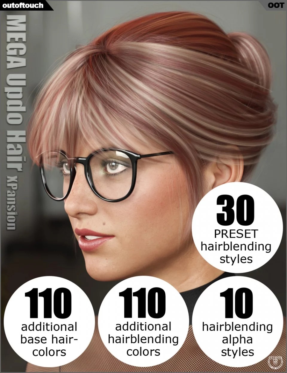 OOT Hairblend 2.0纹理扩展为MEGA Updo头发
