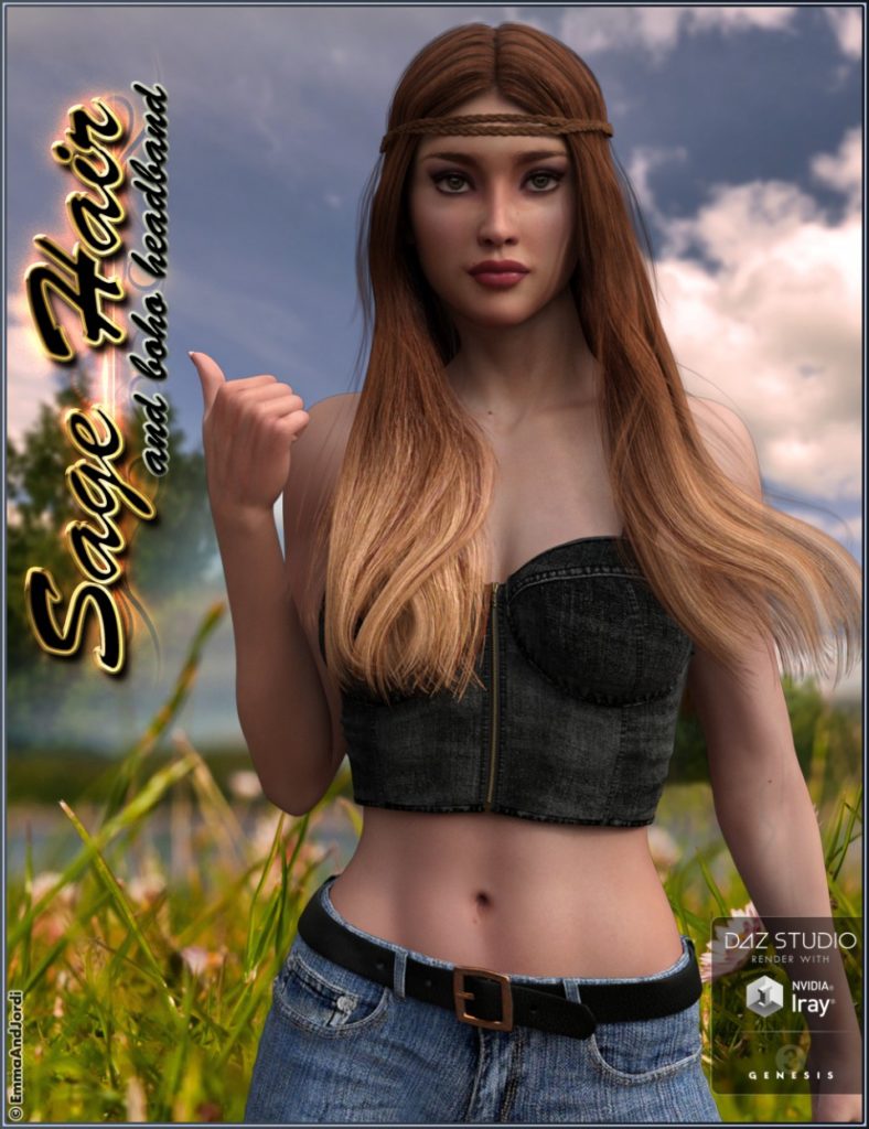 鼠尾草头发和波西米亚头带创世纪3女(s)