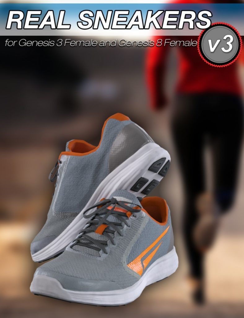 Slide3D Real Sneakers III for Genesis 3 and 8 Female(s)