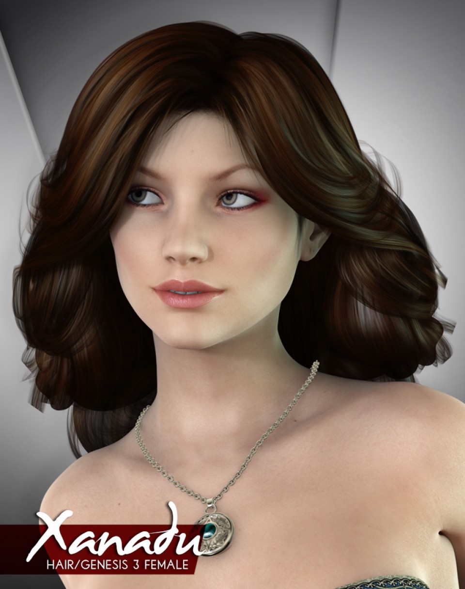 Xanadu Hair for Genesis 3 Female + color Therapy