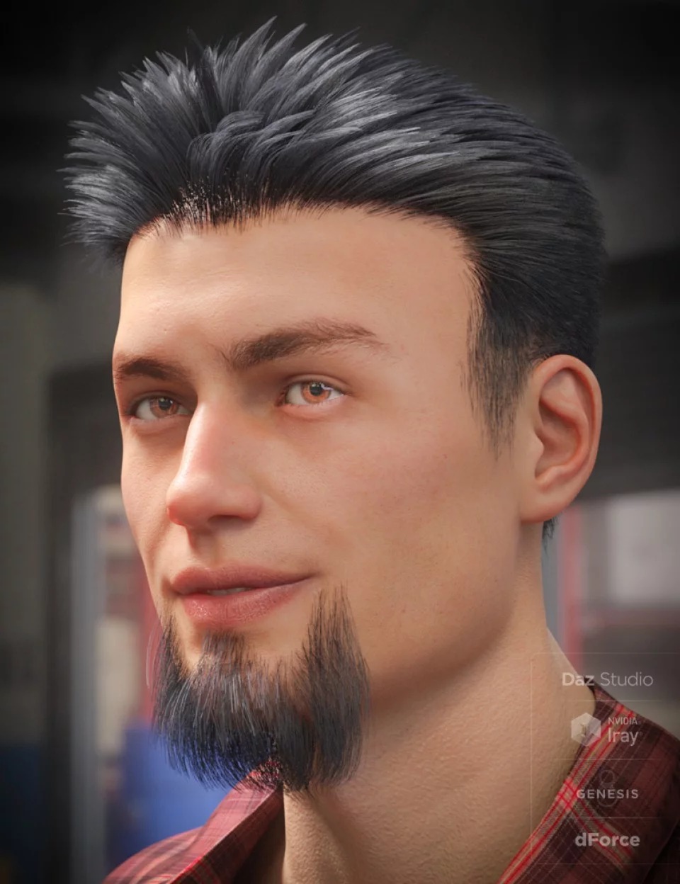 dForce Eddie Hair and山羊胡for Genesis 8 Male(s)