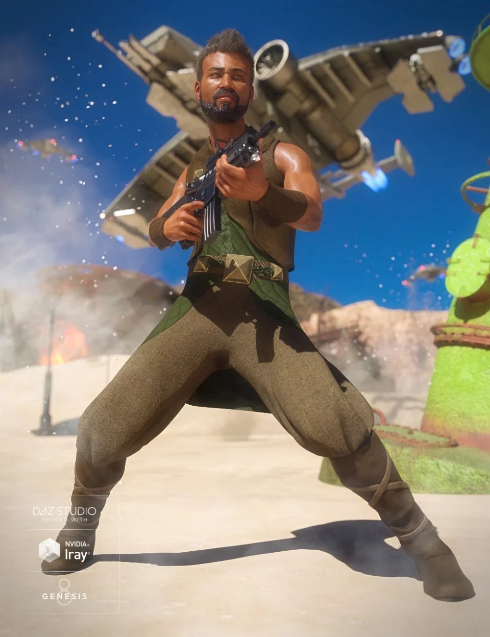 dForce Desert Raider Outfit for Genesis 8