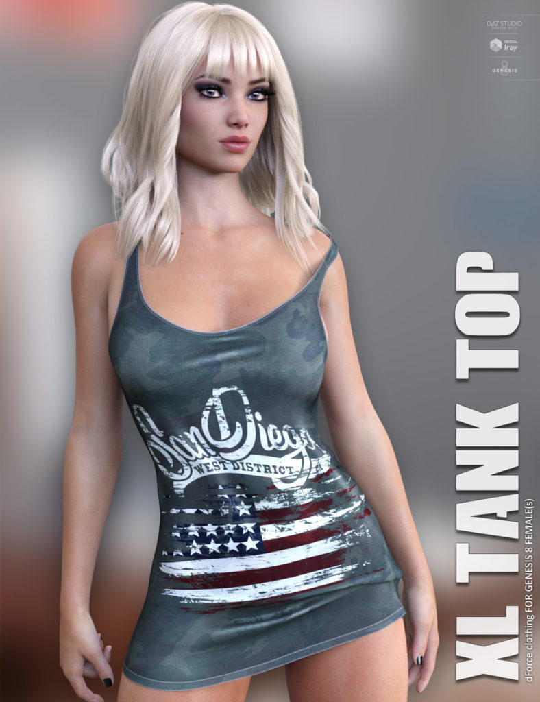 dForce XL Tank Top for Genesis 8 female