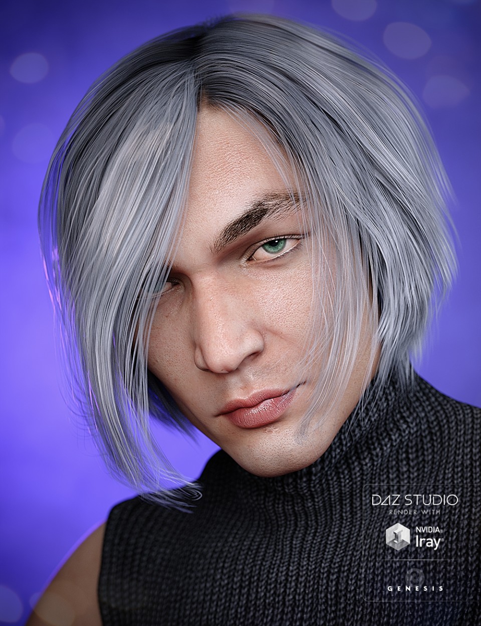 Aaron Hair + color for Genesis 3 Male(s)