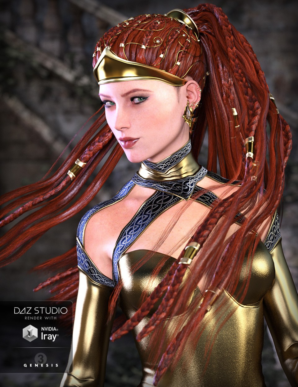 CallaCascade Hair for Genesis 2 and 3 Female(s)