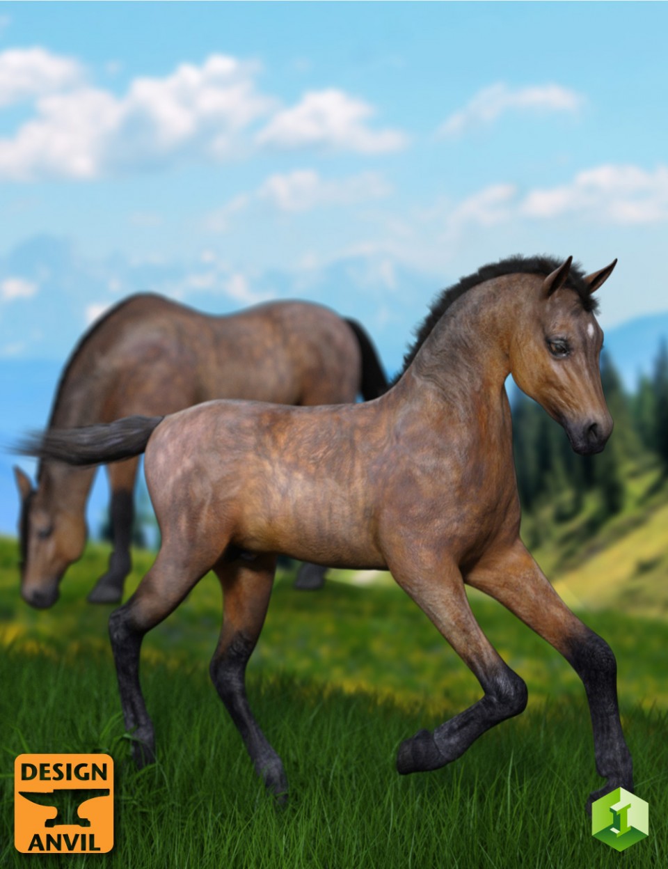 DA Foal和Daz Horse 2的姿势