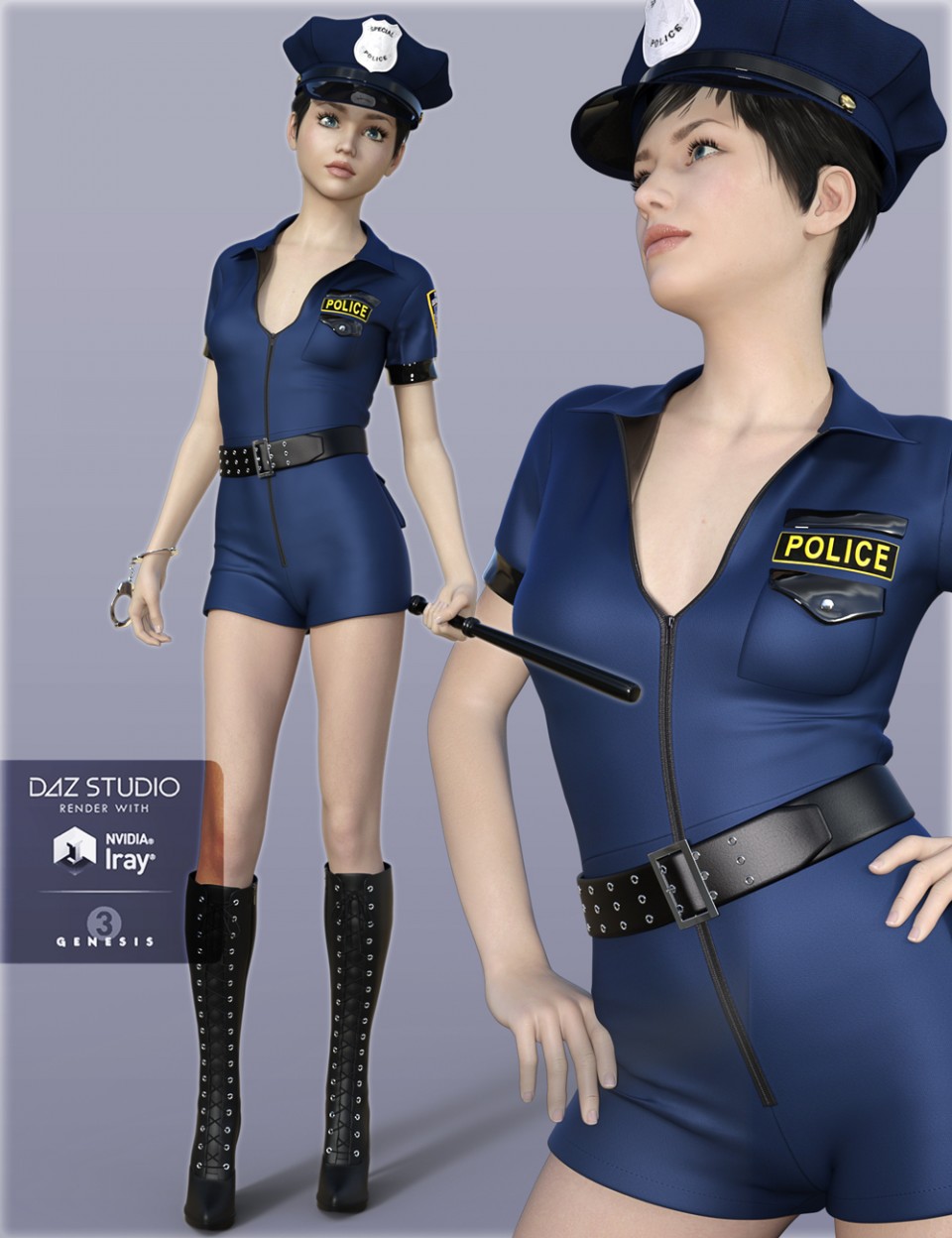 H&C性感警察服装为创世纪3女(s)