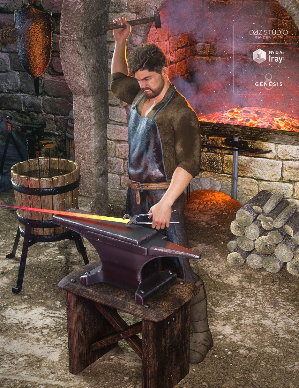 dForce Blacksmith Outfit for Genesis 8
