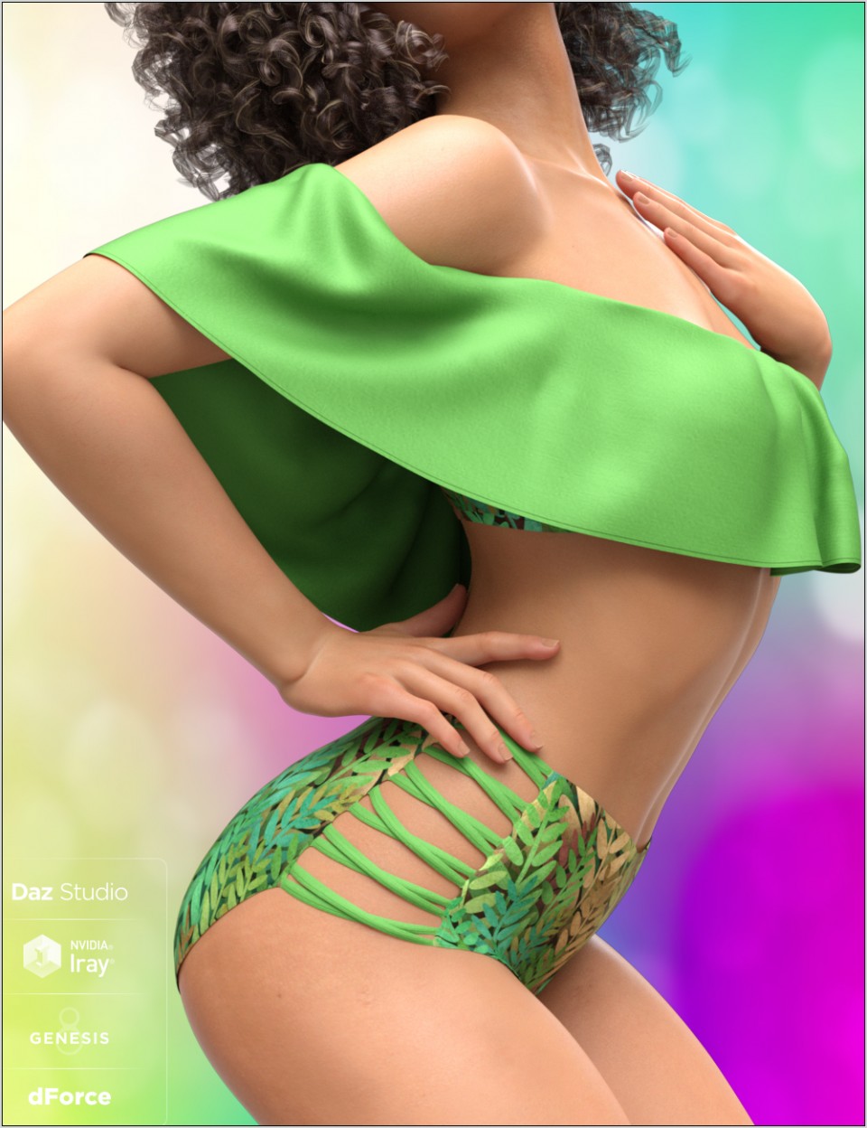 创世纪8女(s)的dForce荷叶边比基尼