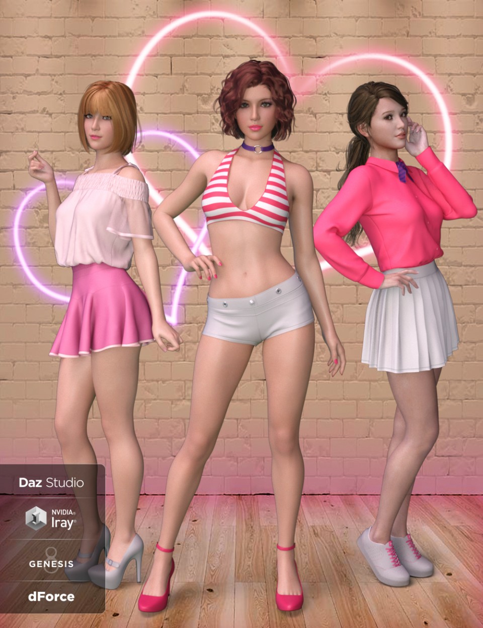 dForce K-Pop Girls for Genesis 8 Female(s)