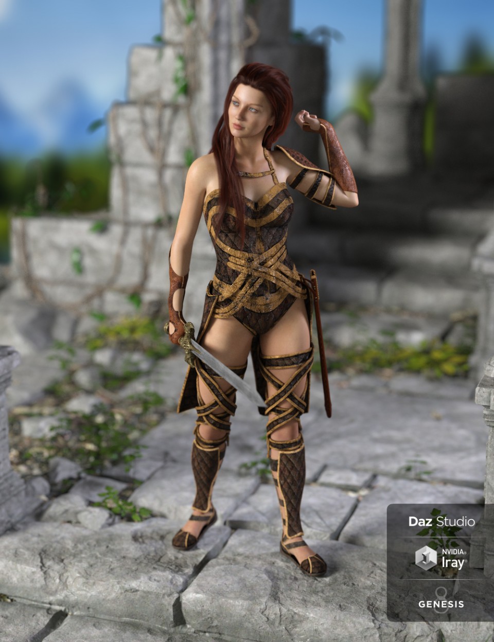 dForce Warrior Amazonia Outfit for Genesis 8