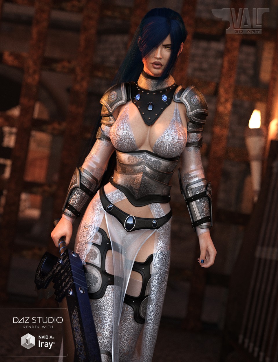 dForce Warrior of Dusk Outfit for Genesis 8女