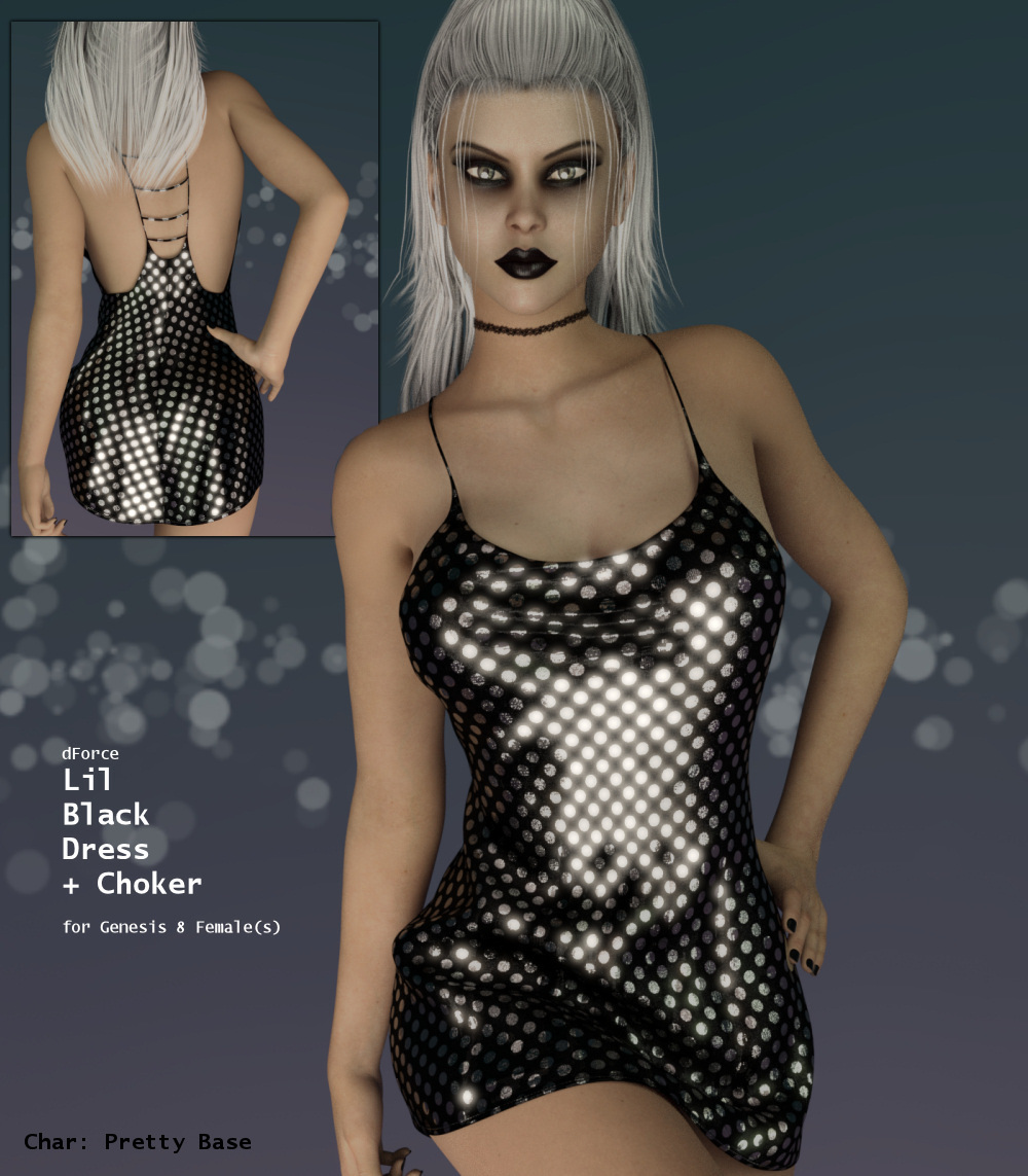 dForce lil黑色礼服为创世纪8的女性