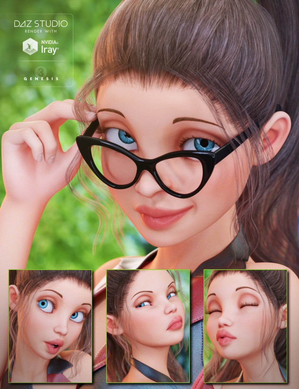 7 . Capsces Tooned Expressions for The Girl