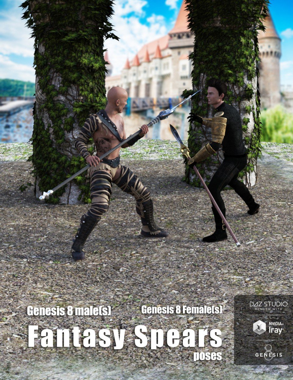Fantasy Spears为创世纪8摆姿势男性和女性