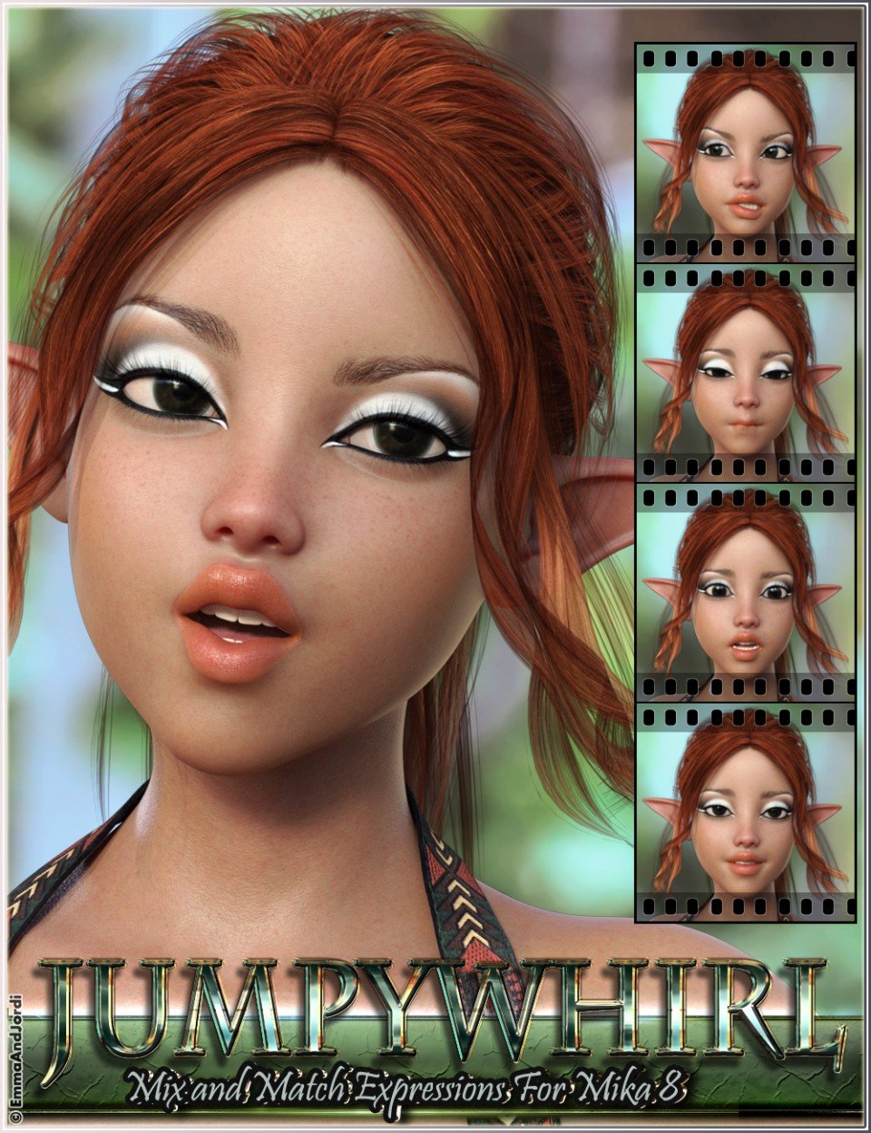 Jumpywhirl Mix and Match Expressions for Mika 8 and Genesis 8 Female(s)