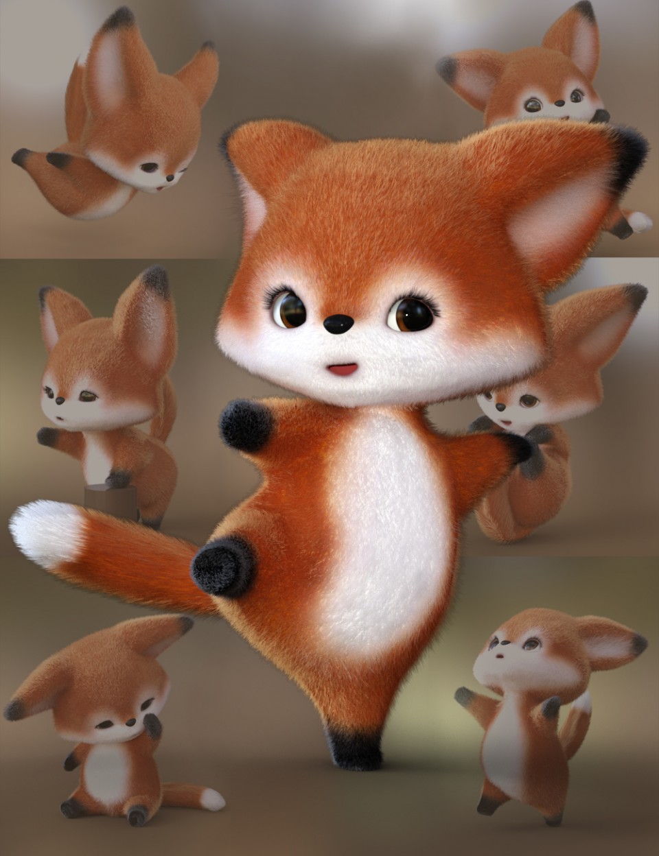 Mighty Scamp为Scamp狐狸摆姿势