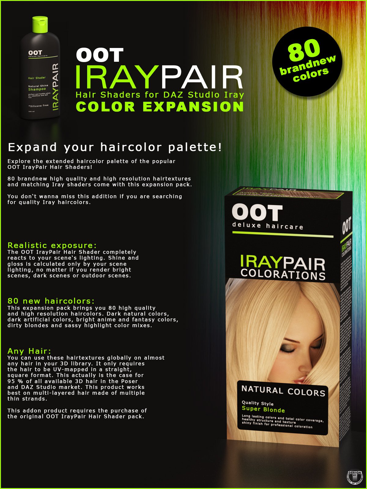 OOT IrayPair头发着色器扩展达兹工作室Iray
