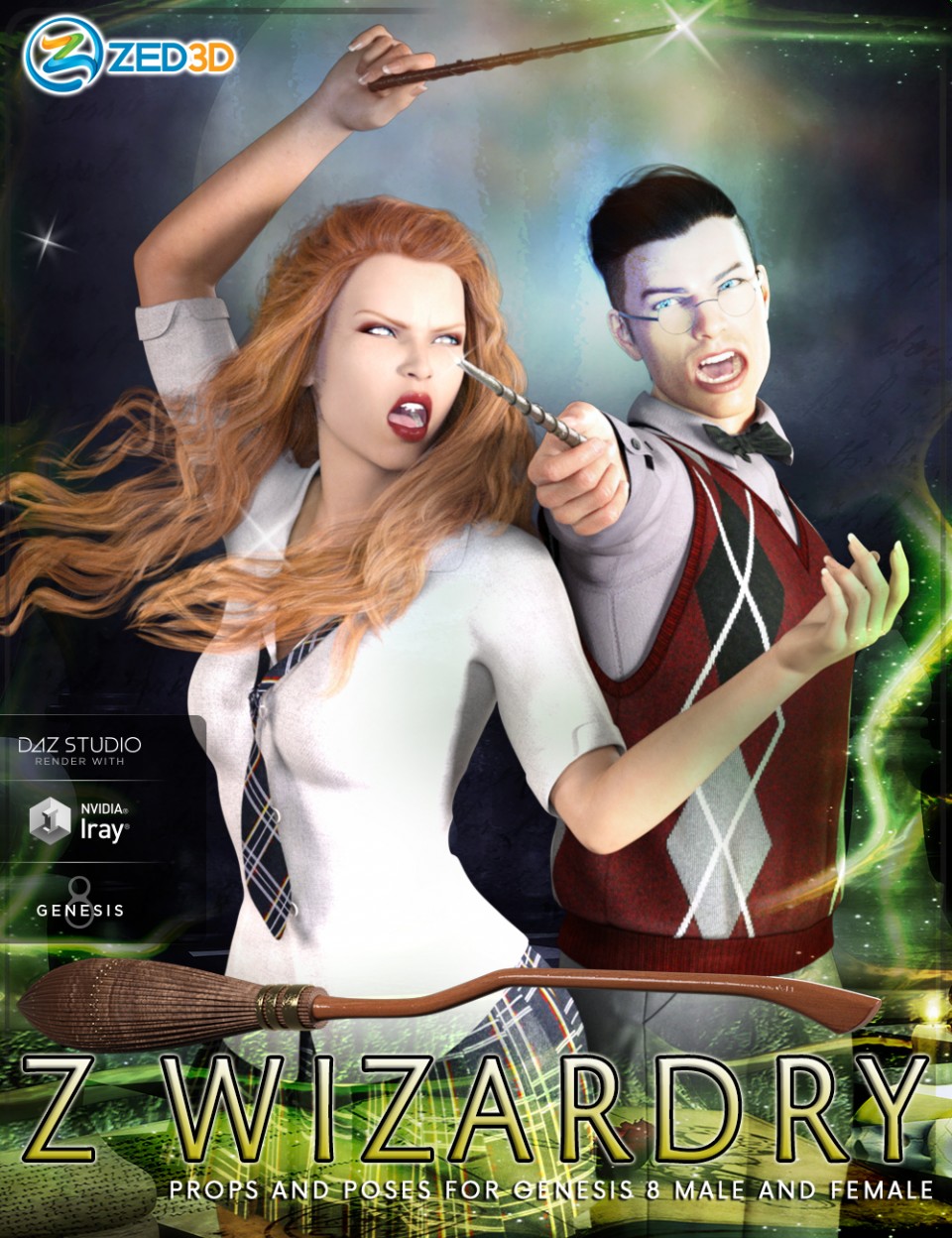 Z魔法-道具和姿势为创世纪8男和女