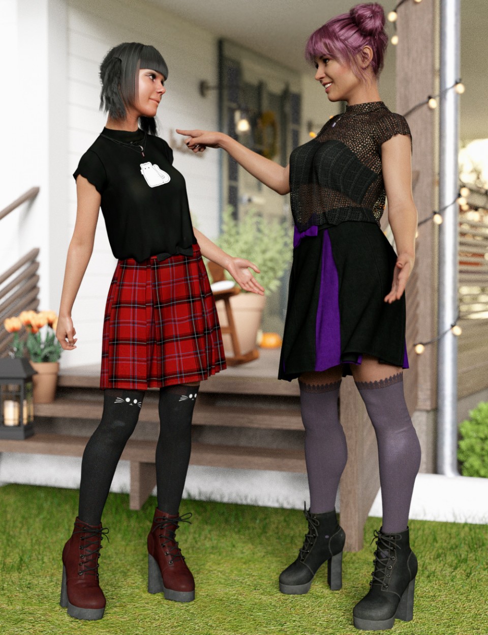 dForce Emo风格服装纹理
