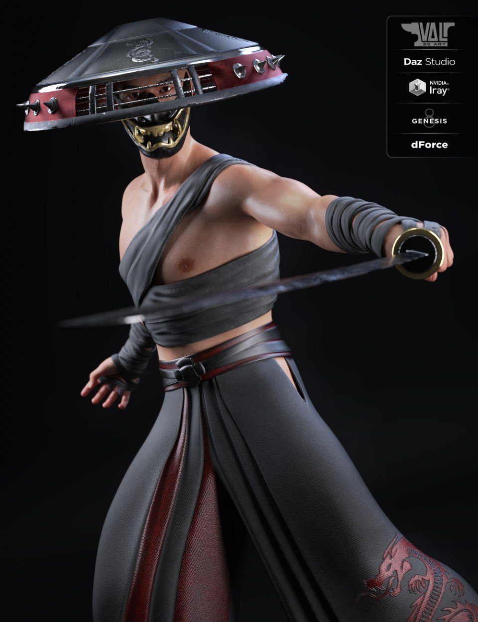 dForce Senshi Outfit for Genesis 8男(s)