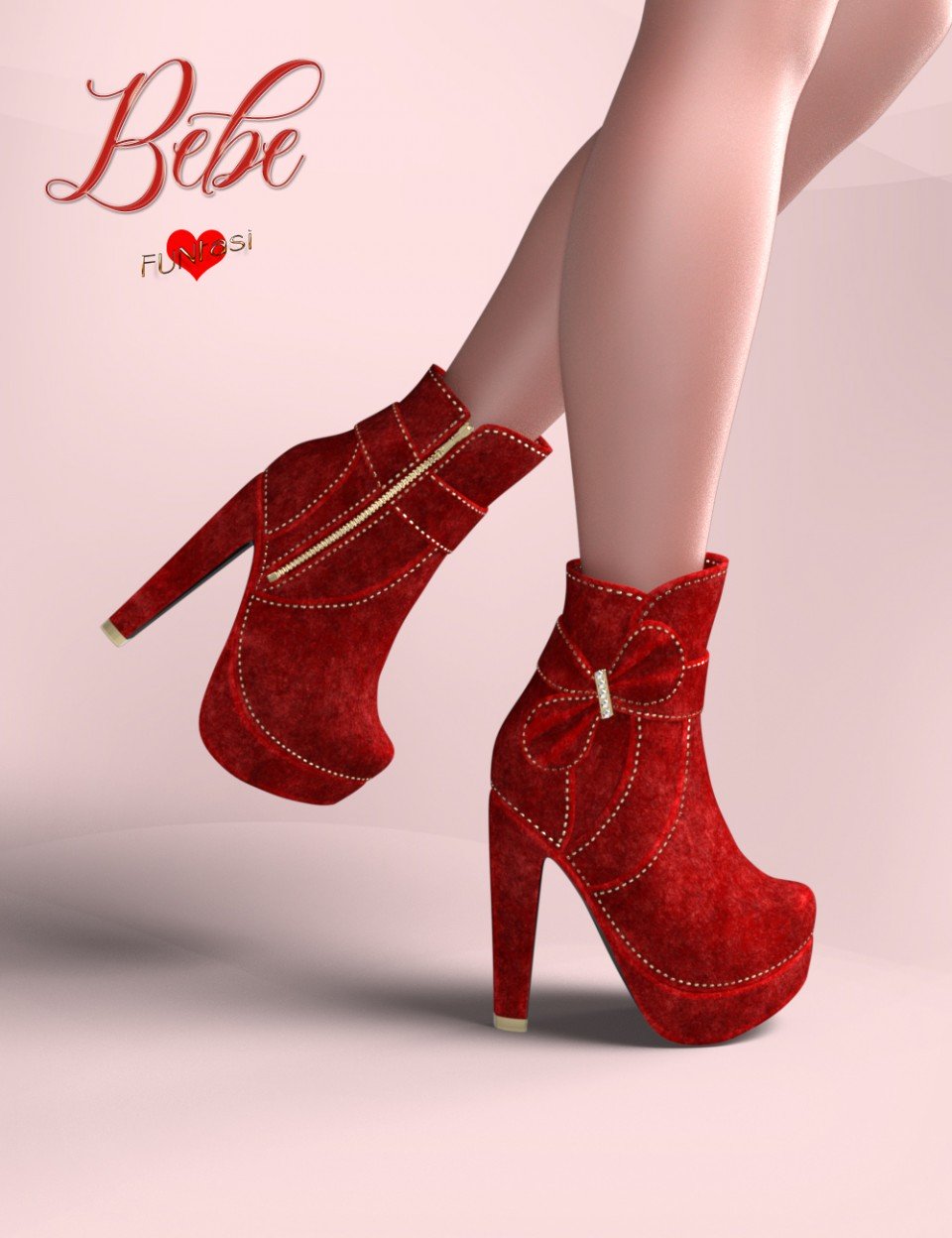 Bebe Bow Booties for Genesis 8 Female(s)