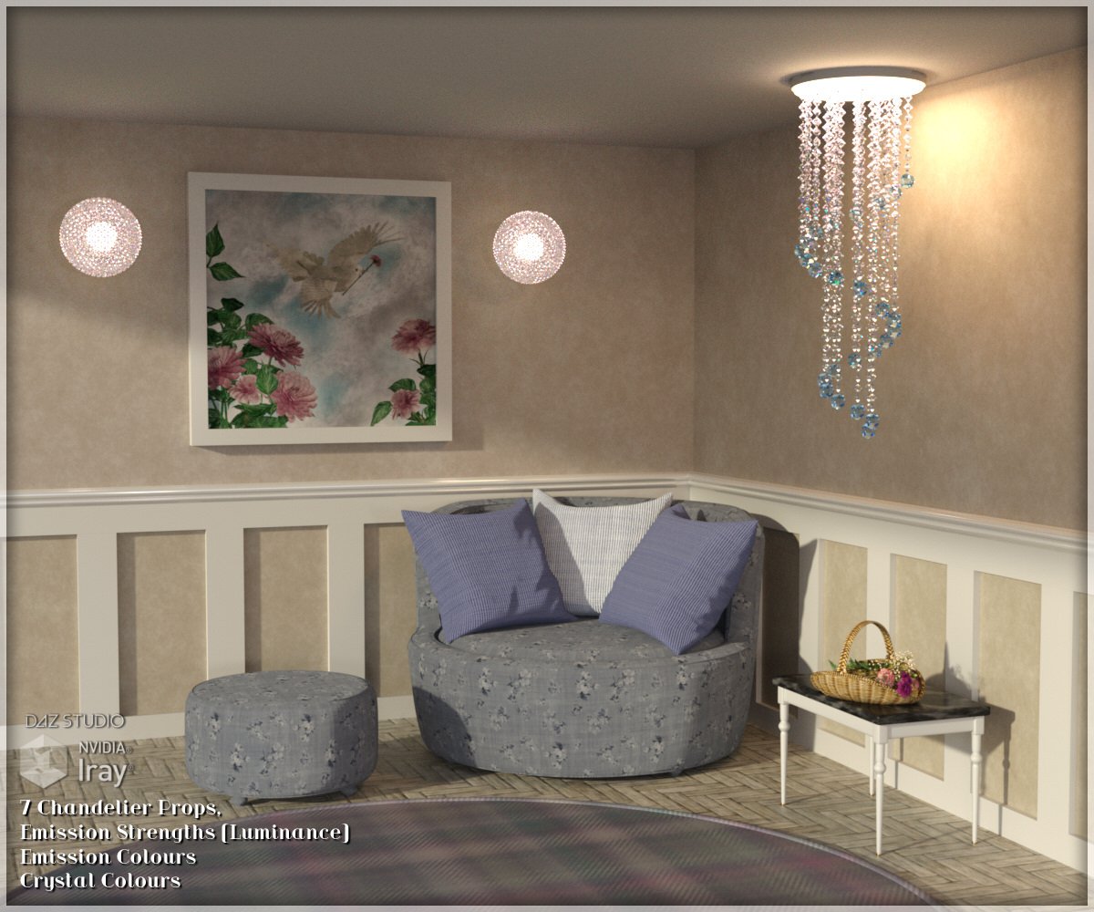DAZ Studio 4.8及以上的吊灯道具