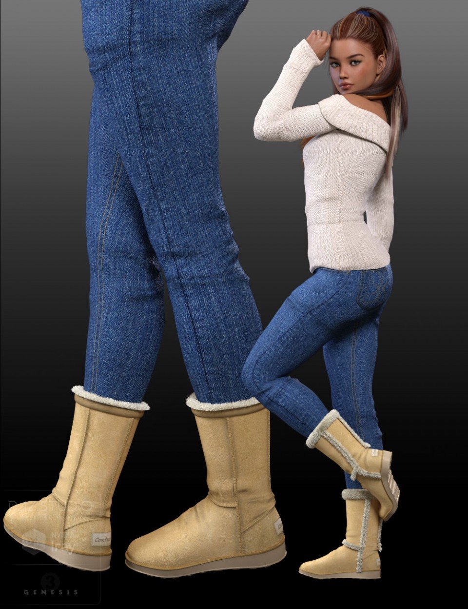 Comfeez Boots for Genesis 3 Female(s)